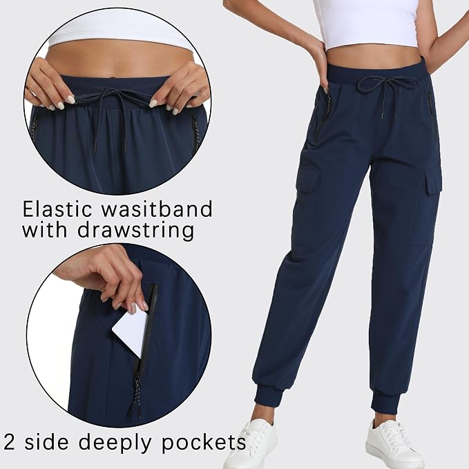 Women's Joggers Cargo Pants Lightweight Quick Dry Hiking Running Pants for Athletic Casual & Outdoor