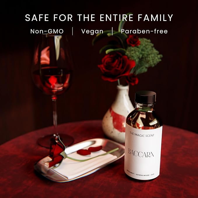 The Magic Scent Baccara Diffuser Oil - Hotel & Home Luxury Scents Inspired by Baccarat Rouge - Diffuser Oil Scents for Home Designed for Use in All Diffusers - 16.9 fl oz, 500 mL