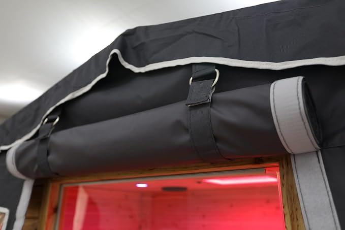 2-Person Outdoor Sauna Cover, Waterproof Dustproof Protective Cover | 3-Layer Oxford Fabric with Hook & Loop Roll-Up Door, Heat Retention, for Hillside Roof Sauna Within 57.8*40.5*81.1 Inch
