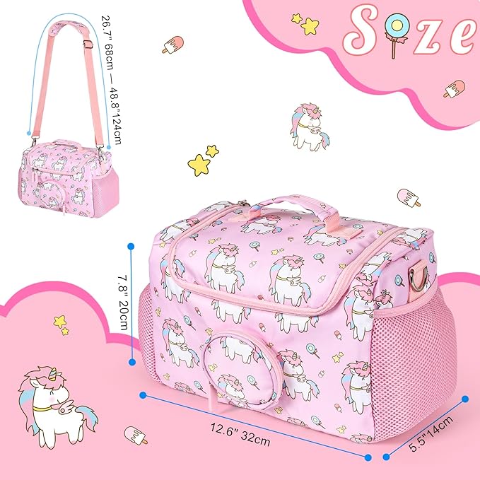 Carrying Case for Toniebox/Little Tikes Story Dream Machine Starter Set & Music Player Storage Carrier Bag Adjustable Strap Travel Storage Bag, Pink