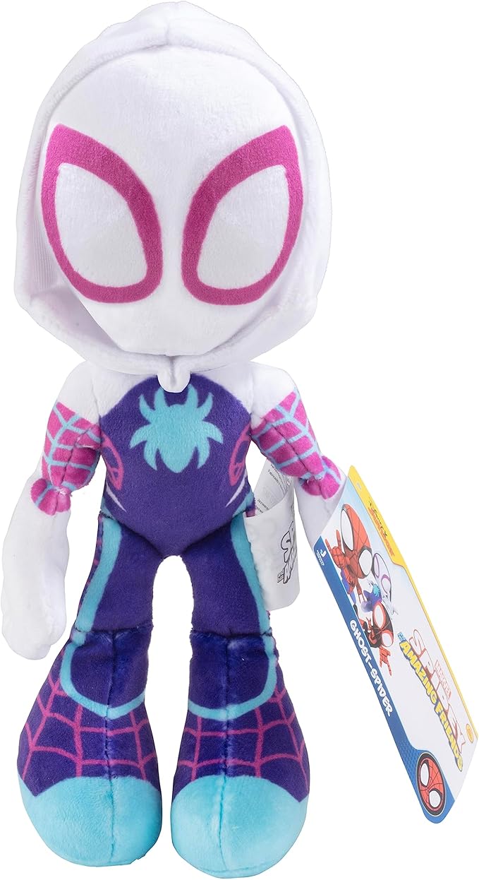 Marvel Spidey and His Amazing Friends 8" Gwen Stacy Ghost Spider Plush - Spider-Man Stuffed Animal Toy Figure - Officially Licensed - Spider-Verse Gift for Kids, Boys, Girls - 8 Inches