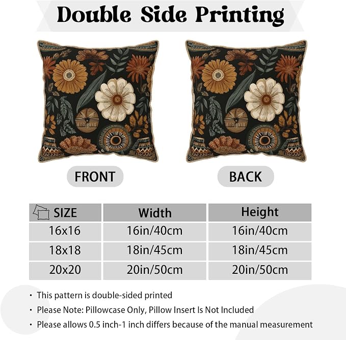 KSLIDS Boho Flower Soft Velvet Throw Pillow Covers Set of 2 Modern Abstract Retro Bohemian Flower Decorative Pillow Covers 18x18 Inch Mid Century Tropical Leaves Pillow Case for Sofa Couch Home Decor