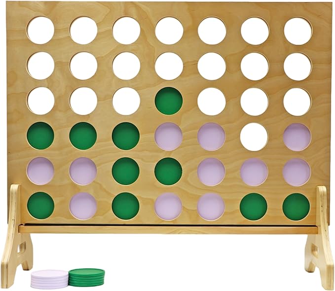 Tailgating Pros Premium Giant Four in a Row with Carrying Case - Jumbo Oversized Outdoor Yard Game - Connect Multiple Pucks in a Row to Win - Many Puck Colors Available!