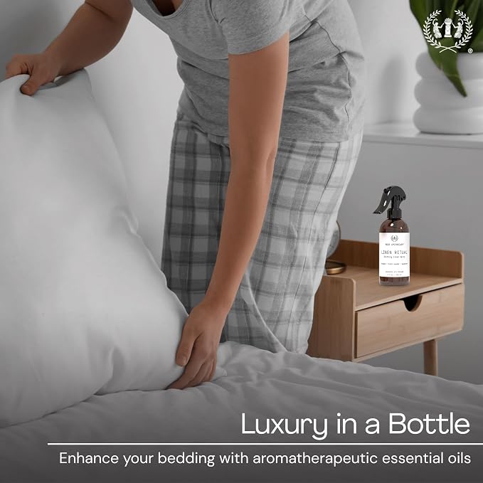 Muse Apothecary Linen Ritual - Aromatic, Soothing, and Relaxing Linen Mist, Laundry and Fabric Spray - Infused with Aromatherapy Essential Oils - 8 oz, Cara Orange + Fig + Blackberry Vanilla