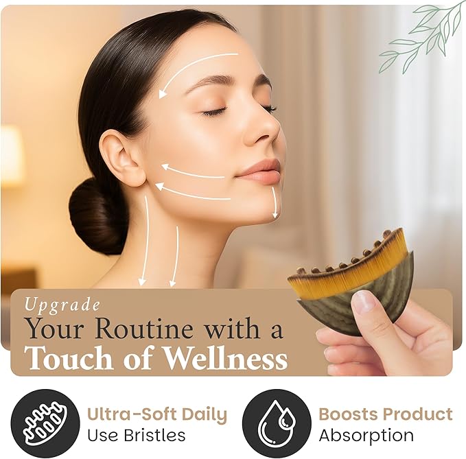 Lymphatic Contour Face Brush, Facial Brush for Lymphatic Drainage, Dry Lymphatic Massage Brush, Face Sculpting Brush, Lymphatic Drainage Massager, Contour Face Brush, Face Depuffer, Facial Tool