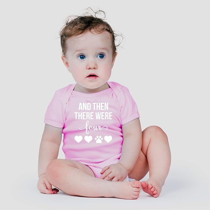 AW Fashions And Then There Were Four Baby Bodysuit Cute Newborn Boy Outfit Funny Baby Romper Girl Clothes