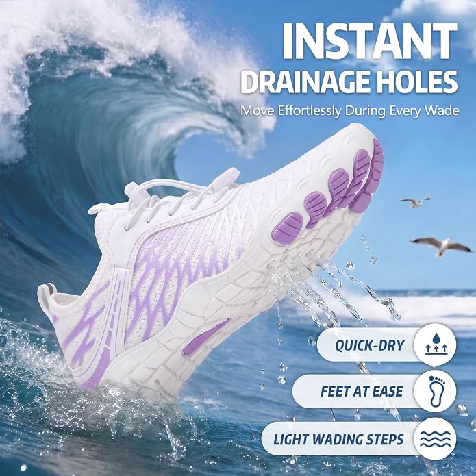 ELETON Barefoot Shoes Women Men Footwear, Wide Toe Box Hiking Zero Drop Non-Slip Quick-Dry River Boat Pool Beach Water Shoes, Lightweight Swimming Running Walking Sneakers Unisex