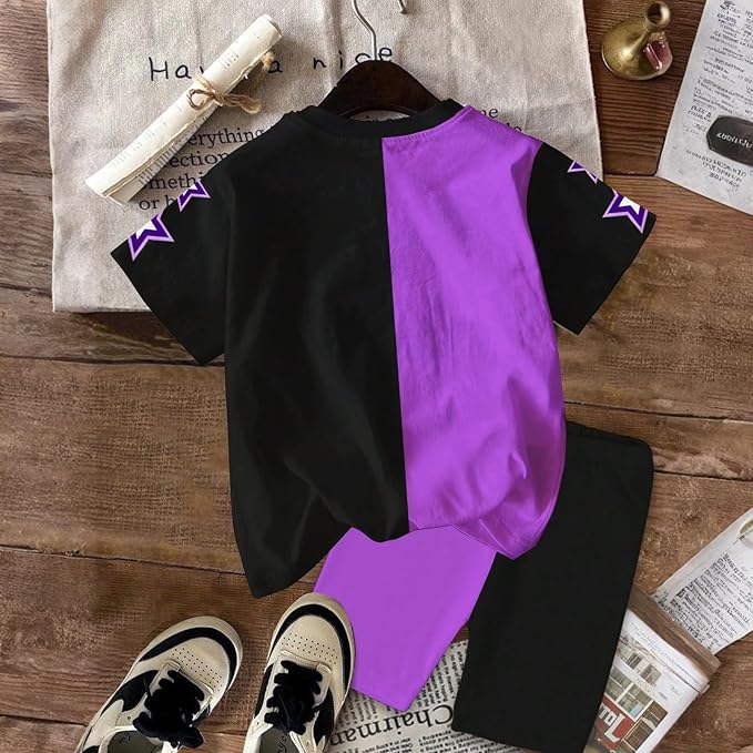 K-POP DEM0N Hunters Outfits for Girls, 2 Piece T-Shirts and Apparel Sets Birthday Gift