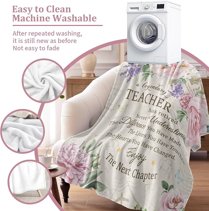 Teacher Retirement Gifts for Women, Teacher Retirement Blanket 80"x60" | Retirement Gift for Teachers 2026, Retired Throw for Teachers Appreciation Week, Retirements Parties