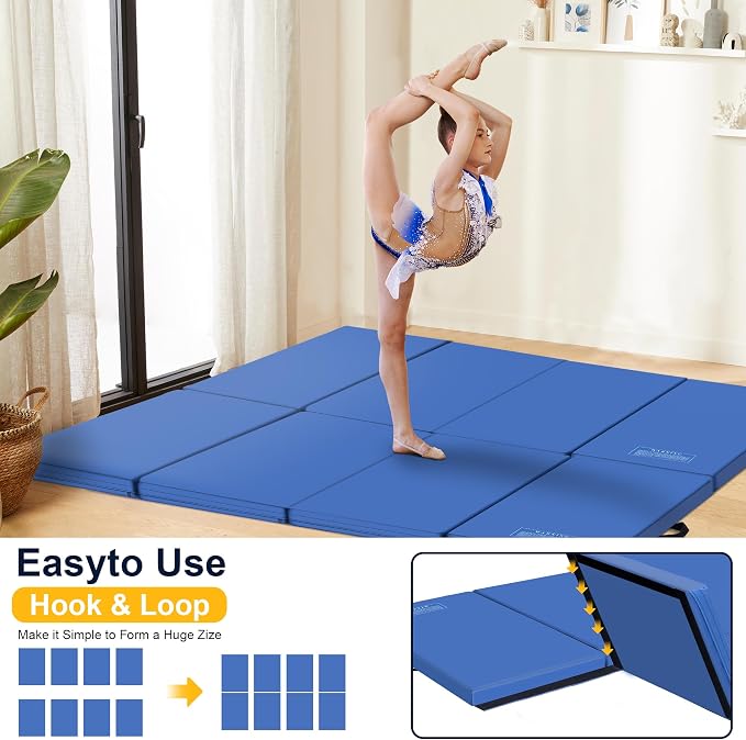 Polar Aurora 3'x6'x2 Thick Folding Gymnastics Exercise Mat Aerobics Stretching Yoga Mats
