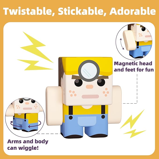 GobiDex 108pcs Magnetic Blocks with Action Figures, Interactive Role-Playing Magnetic Building Toy Set, Toddlers STEM Learning Gift for Christmas