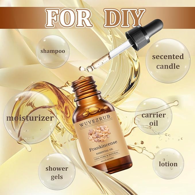 Frankincense Essential Oils 60ML, Pure Frankincense Essential Oil for Aromatherapy Diffuser - 2 Fl Oz