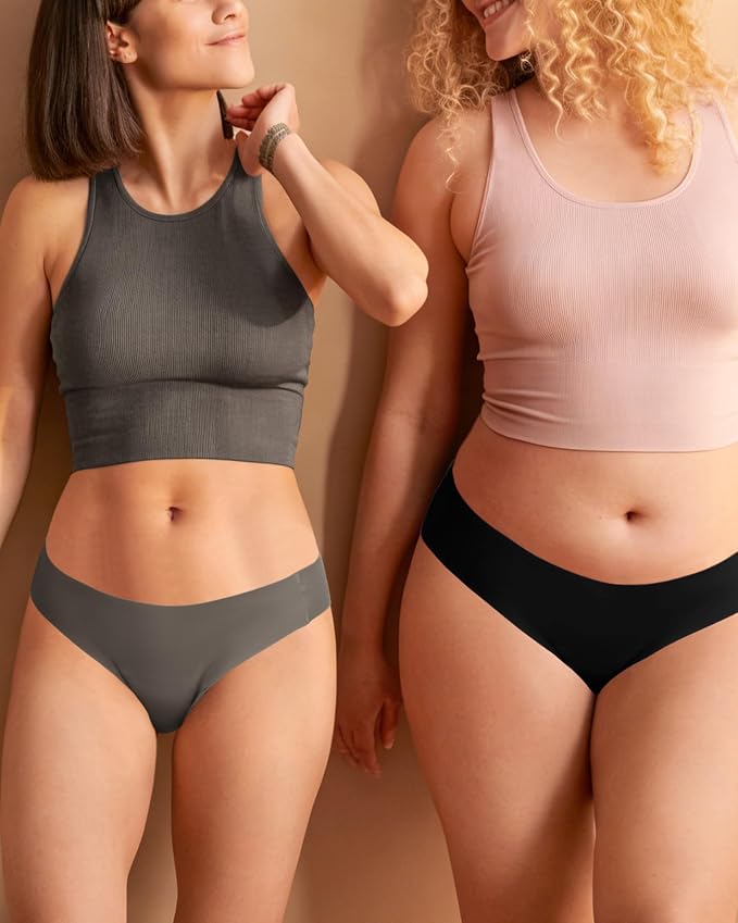 LEVAO Seamless Thongs for Women Invisible Toe Thong No Show Camel Proof Underwear Thong Panty Liners Workout G-Strings