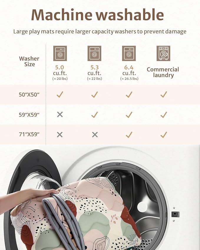 Blissful Diary Baby Play Mats for Floor, 71x59 Inch Thicker Foam Playmats for Babies and Toddlers, Soft Cushioning Baby Crawling Mat, Modern Abstract