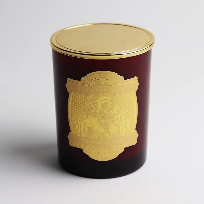 SAINT Raphael The Archangel Scented Candle with Prayer and Prayer Coin | Saint of Healing - Soy Coconut Aromatherapy Candle with 80 Hour Burn Time, Special Edition