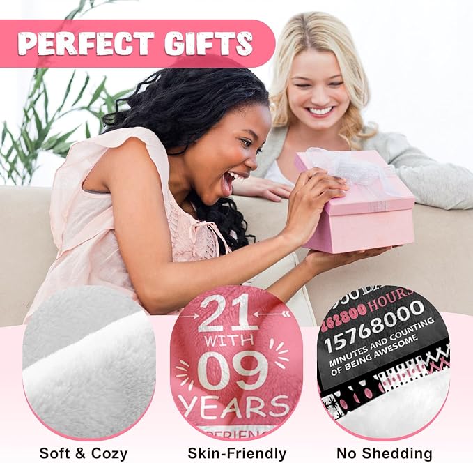 30th Birthday Gifts for Women, Happy 30th Birthday Blanket 50" x 60" | 30 Year Old Birthday Gifts for Women, Daughter, Friend, 1996 30th Birthday Decorations for Her