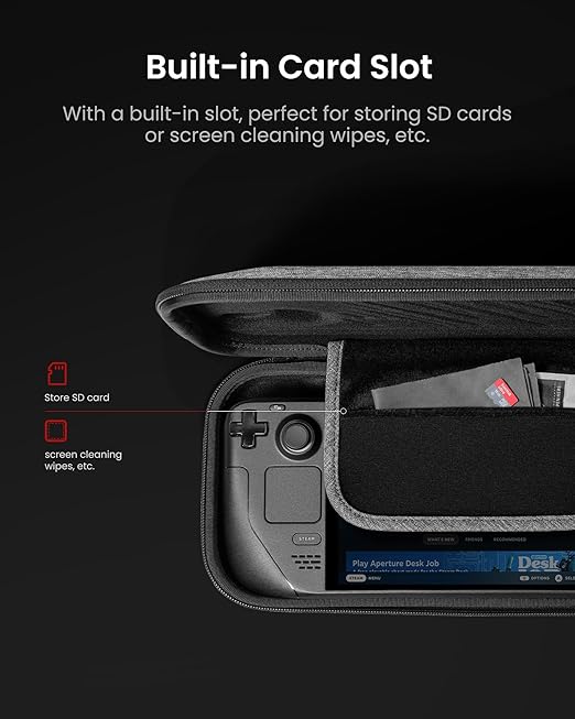 tomtoc Carrying Case Compatible with Steam Deck/OLED, Protective case, Hard Portable Travel Carrying bag for Steam Deck Console & Accessories, Shockproof, Travel friendly, Gray