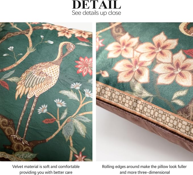 Designer Vintage Velvet Throw Pillow Cover,20"x12"-Mitchell | Pillow Cover,Concealed Zipper Design,Dragonfly Pattern,Sofas,Bedroom,Living Room,Lounge Chairs,All Season Home Decor