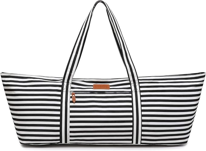 Large Yoga Mat Bag for Women Men, Travel Gym Bag for Pilates Office Beach Workout, Yoga Mat Tote Carrier with Mat Strap for 1/4" 1/2" Thick Exercise Yoga Mat