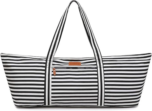 Large Yoga Mat Bag for Women Men, Travel Gym Bag for Pilates Office Beach Workout, Yoga Mat Tote Carrier with Mat Strap for 1/4" 1/2" Thick Exercise Yoga Mat