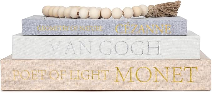 TwoDays Decorative Books for Coffee Table Decor – Faux Book Storage Box Set for Home Shelves, Linen Fabric Storage Boxes, Aesthetic Stacked Book Decoration for Living Room (Set of 3)