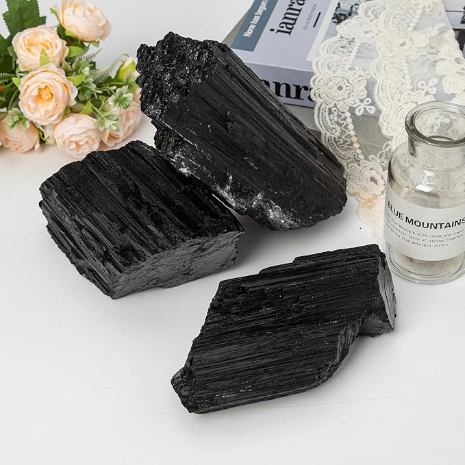 Large Raw Black Tourmaline Crystal Natural Rough Stone Healing Crystals for Meditation Reiki Energy Decoration 4-6lbs