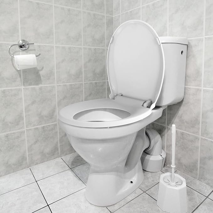 GAOMON Durable Round Toilet Seat with Slow Soft Close - Easy to Install and Clean, Never Loosens - White, Fits Most Round Toilets