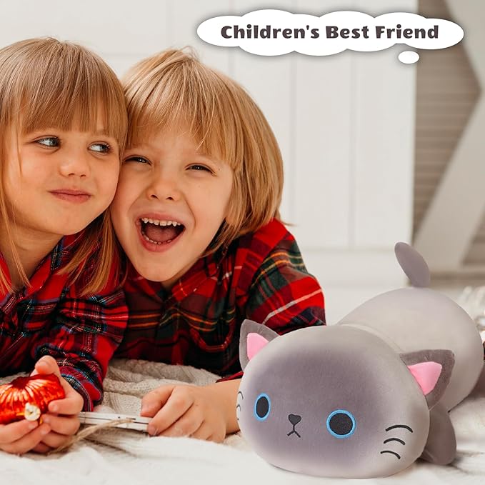 Weighted Siamese Cat Stuffed Animals, Cute Weighted Siamese Cat Plush, Soft Stuffed Weighted Plushie Pillow Gifts for Girls Boys(23.6" 3.1Lbs)
