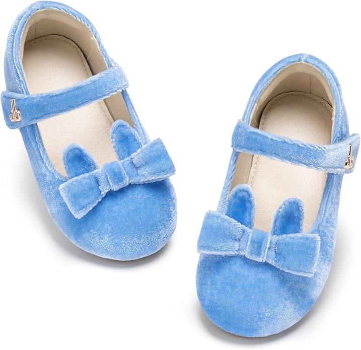 THEE BRON Mary Jane Ballet Flats - Girls' Dress Shoes with Hook & Loop Closure