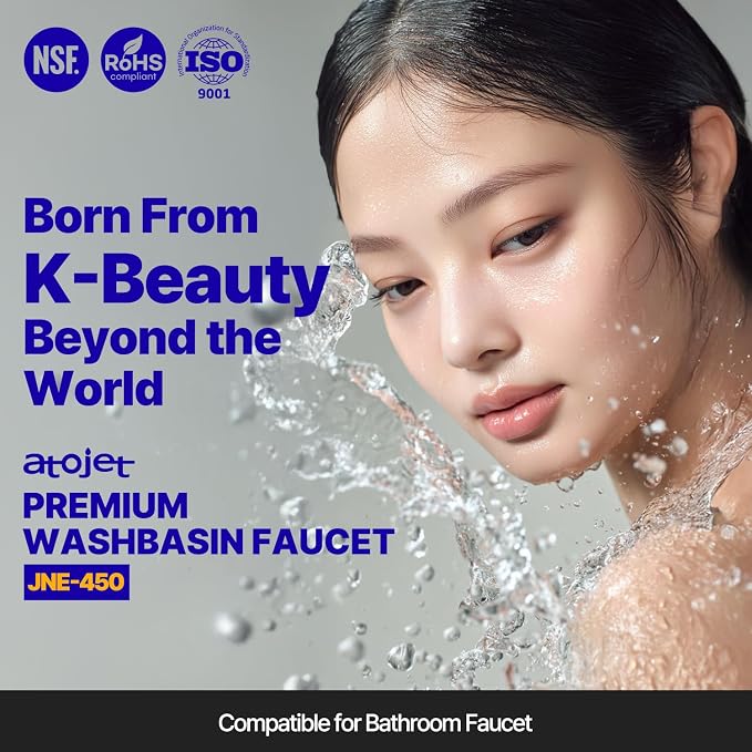 Premium Washbasin Faucet Crafted with Korea’s Beauty Wisdom – Pure Carbon Filters for Bathroom & Kitchen, Carbon Composite, Filtered Faucet (JNE450-SNG-1)