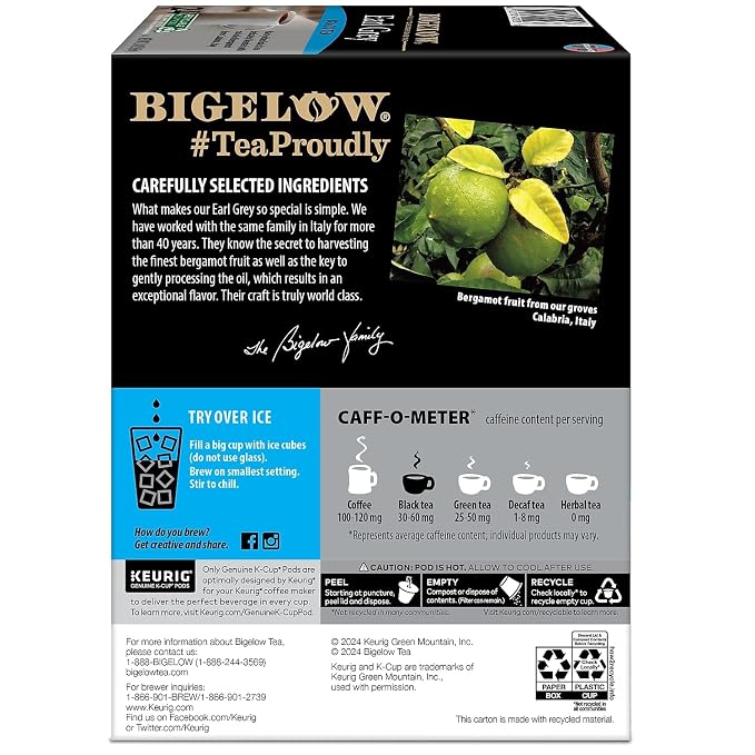 Bigelow Earl Grey Black Tea Keurig K-Cups, 24 Count Box (Pack of 1), Caffeinated 24 K-Cup Pods Total