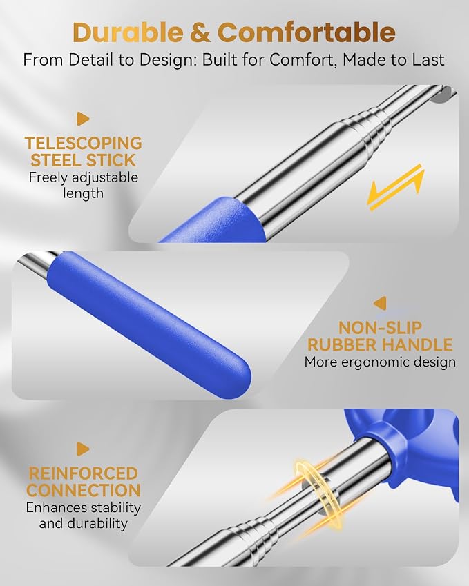 Telescoping Back Scratcher with 5 Detachable Heads, Fathers Day Dad Gifts for Husband, Dad, Men, Women, Practical Birthday Gifts for Men, Adults with Gift Box