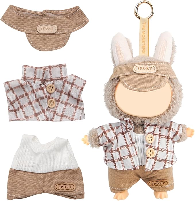 Coolcandy 17cm Doll Clothes for Doll, Fashionable Dolls Outfit with Accessories Suit, Stylish Adorable Dolls Clothes Set, Soft Fabric, Detailed Stitching(Doll Not Included)