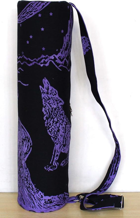 INDIAN CRAFT CASTLE ICC Yoga Mat Bag Carrier Full-Zip Exercise Yoga Mat Carry Bag for Women Men with Multi-Functional Storage Pockets and Adjustable Shoulder Strap 26X6 Inches