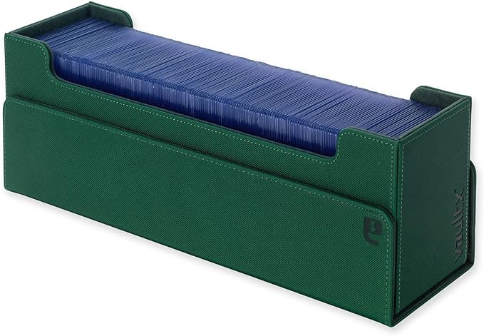 Vault X Card Storage Box, Exo-Tec Material, Detachable Magnetic Lid, with Dividers & Foam Fillers, for Trading Cards (Green)