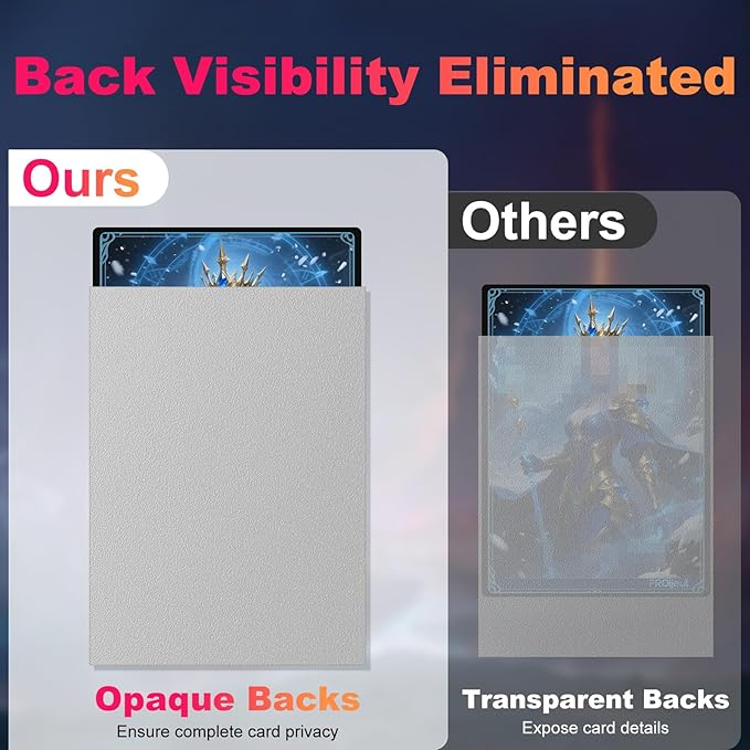 200 Pack Card Sleeves, Matte Dual Trading Card Sleeves with Opaque Back & Smooth Shuffle, Tear Resistant Card Protectors for MTG, TCG and Game Cards (Justice Silver)
