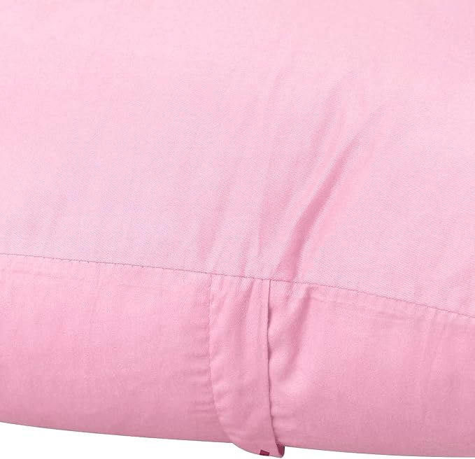 Thmyo 4-Pack 100% Cotton Lumbar Comfortable Solid Decorative Throw Pillow Covers Rectangle Cushion Cover Sublimation Blank DIY Pillowcases for Sofa(Only Covers,No Pillows)(12x20inch/30x50cm,Pink)