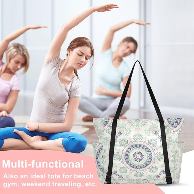 MCHIVER Yoga Bag for Women Men Large Yoga Mat Bag with Adjustable Strap Workout Bags Totes for Pilates Yoga Travel