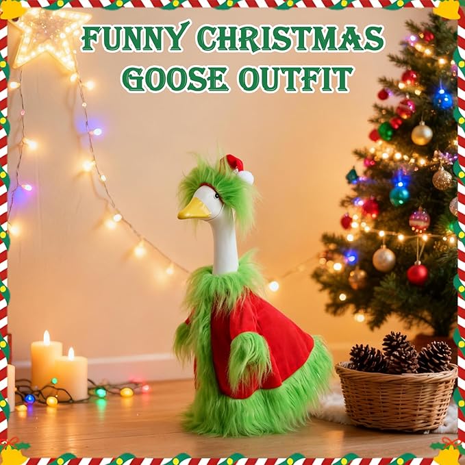 Christmas Goose Outfit for 23" Lawn Goose