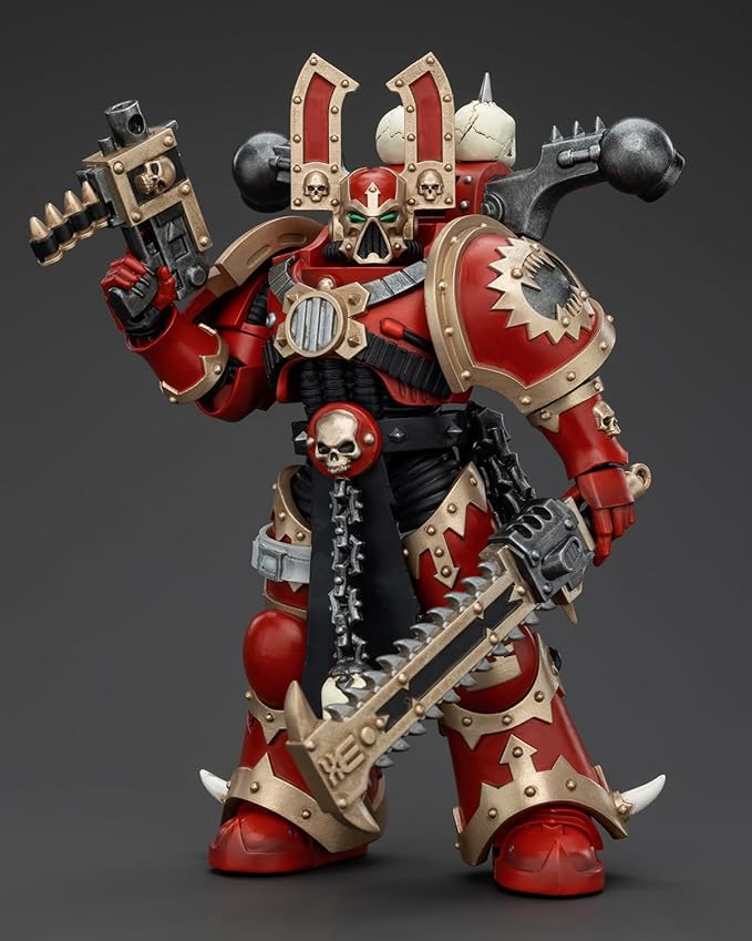 Pipigirl JoyToy GW 40K Genuine License 1:18 Action Figure, World Eaters Khorne 6, 4.96 inch Collectible Action Figures Sets