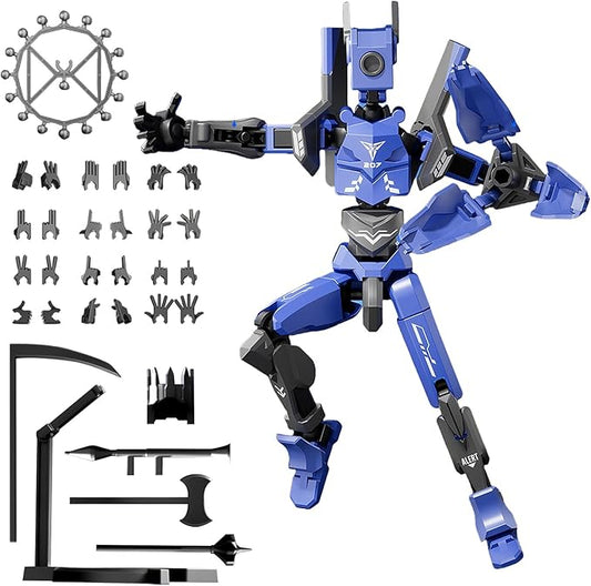 T13 Action Figures, Assembly Completed Action Figure, 5.2 Inch Robo 13 3D Printed Action Figure - The Ultimate Hero for Action-Packed Playtime (Blue)
