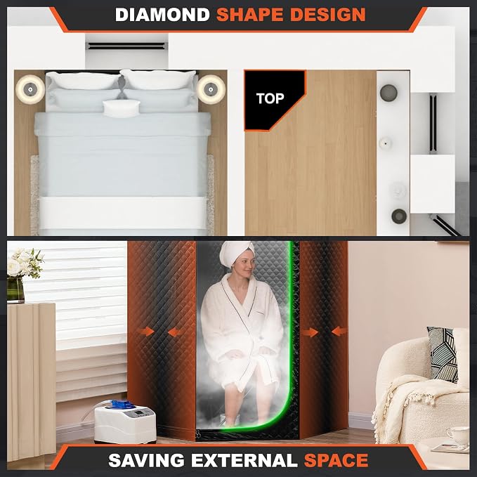 Portable Steam Sauna Tent for Home, Full Body Relaxation, Fast Heating, Foldable Indoor Sauna (Single Pentagon, Polyester + PVC)