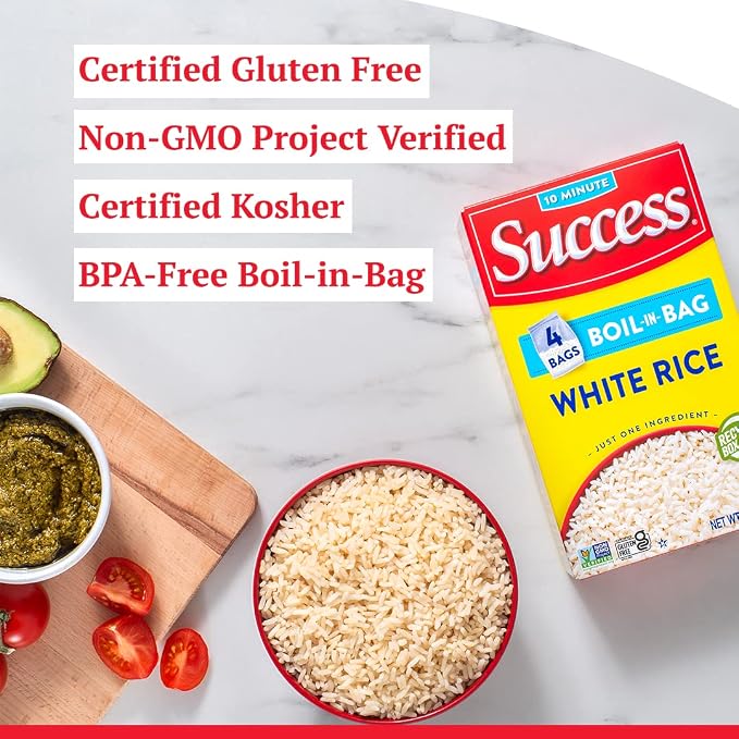 Success Boil-in-Bag Rice, White Rice, Quick and Easy Rice Meals, 14-Ounce Box (Pack of 3)