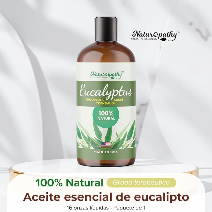 Naturopathy Eucalyptus Essential Oil, Therapeutic Grade, Premium Quality Perfect for Aromatherapy (16 fl oz)