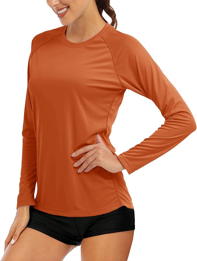 MAGCOMSEN Women's Long Sleeve Shirts UPF 50+ Sun Protection Shirts for Hiking Fishing Workout Rash Guard