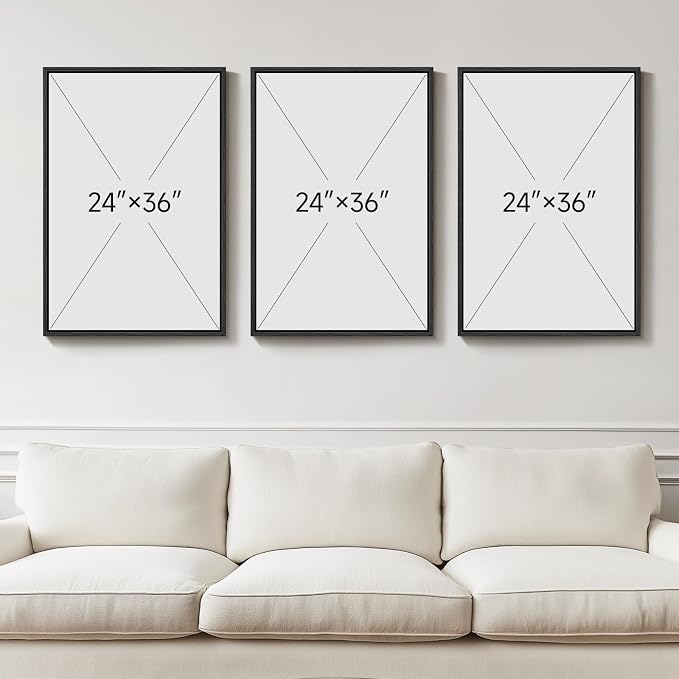 Large 3D Textured Framed Black and White Abstract Wall Art for Living Room, 3 Piece Modern Artwork for Walls, Black White Minimalist Geometric Paintings for Hallway Office Wall Decor 24x36 In