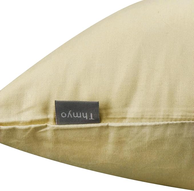 Thmyo 4-Pack 100% Cotton Lumbar Comfortable Solid Decorative Throw Pillow Case Rectangle Cushion Cover Pillowcase Sublimation Blank Pillow Covers DIY Throw Pillowcase(12x20inch/30x50cm, Khaki)