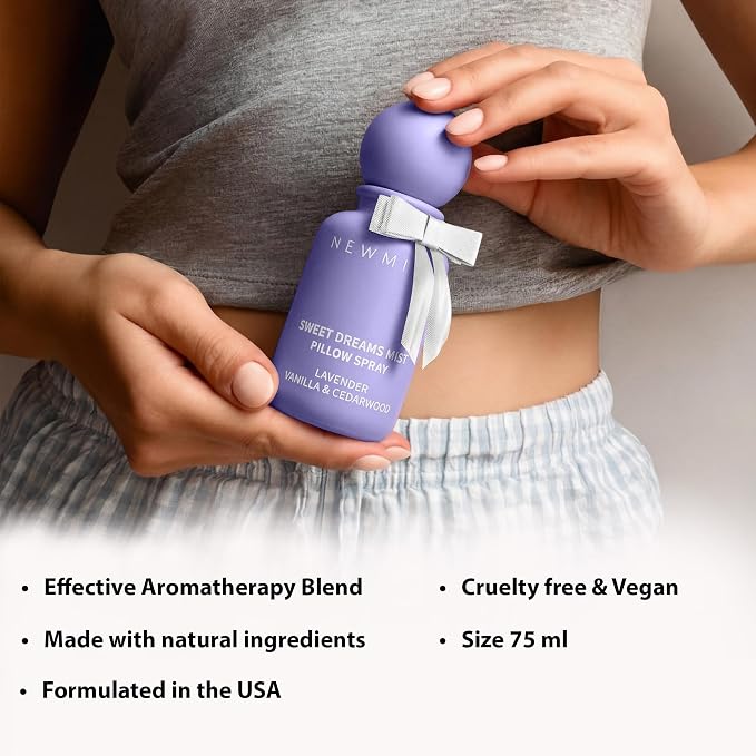 Sweet Dreams Sleep Pillow Spray Lavender Vanilla Cedarwood Essential Oil Aromatherapy Mist Calming Stress Relief Bedtime Shower Spray Self Care Gift
