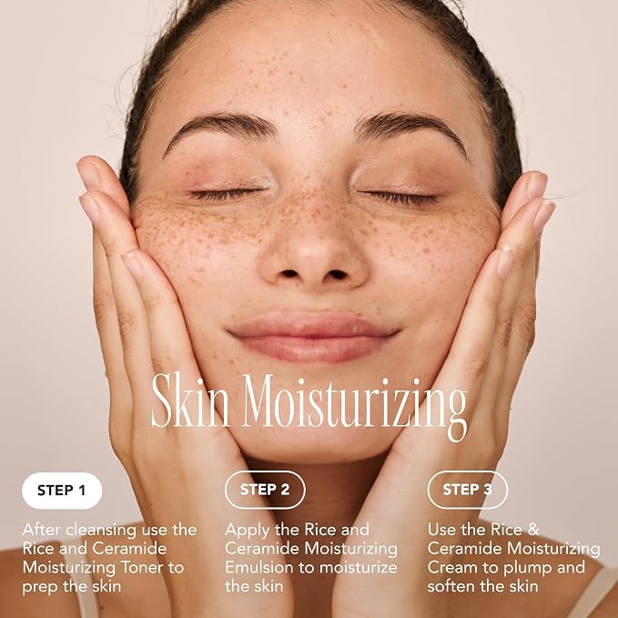 The Face Shop Rice Ceramide Moisturizing Emulsion, Hydrating with Rice Water, Targets Dryness, Strengthens Skin Barrier, Lightweight, Korean Skin Care, 5.0 fl. oz. (Pack of 2)