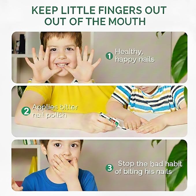 Nail Biting Treatment for Kids, 2 Pack Nail Biting Prevention, Safe & Effective Solution to Help Break Nail-Biting Habit, Thumb Sucking Deterrent, Bitter Taste Formula, Easy to Apply